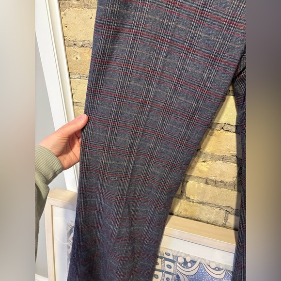 new Veronica Beard lebone gray wool plaid flare trousers - Picture 6 of 10